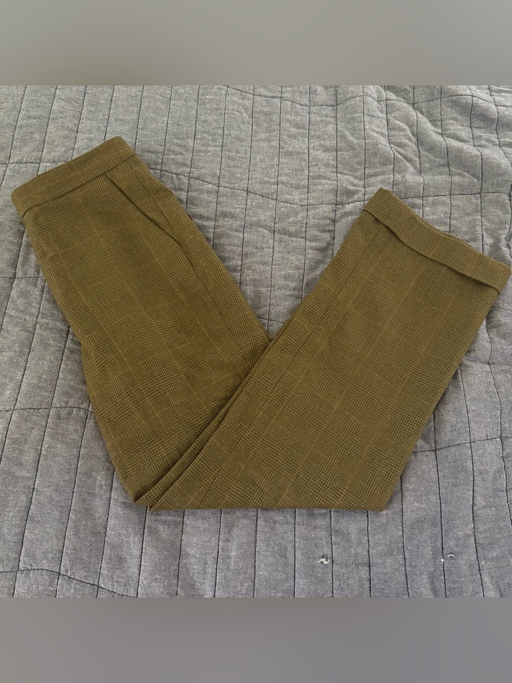 Lauren Ralph Lauren VTG 90’s Y2K Houndstooth Olive Green 100% Wool Pants; 8